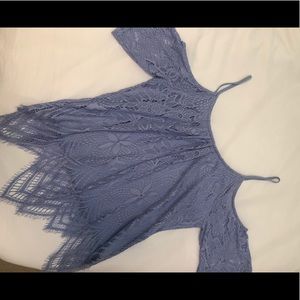 Lavender lace Cold Shoulder Top
